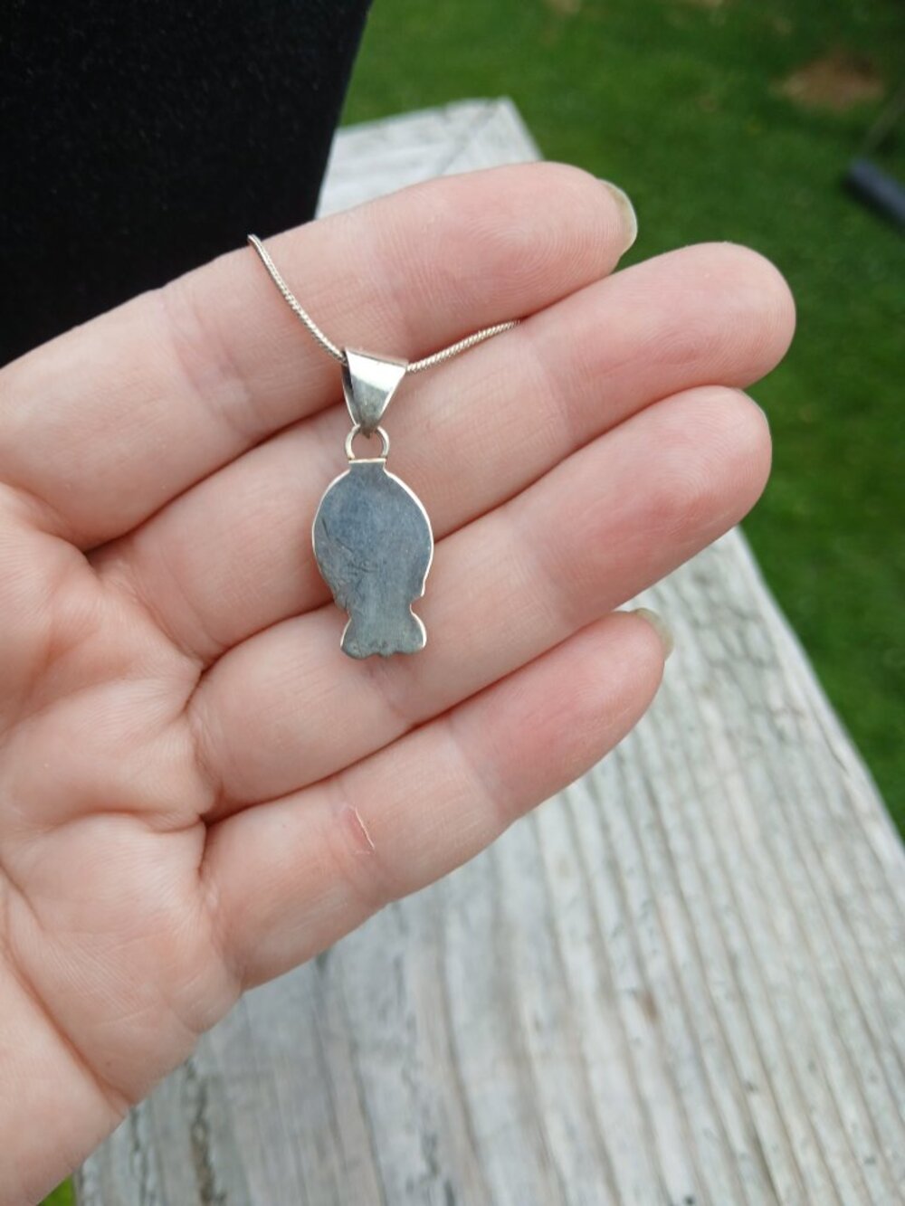opal pendant on sterling silver chain - Picture 15 of 16